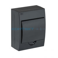 Корпус пласт. ЩРН-П 6мод. чёрный, 200х148х95, IP41, Krepta IEK