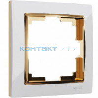 Рамка 1я, Snabb белый/золото, WL03 W0011933, Werkel