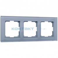 Рамка 3я, стекло Favorit серый, W0031115, Werkel
