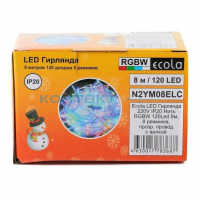 Гирлянда LED наруж. Нить  8м, 120л. мульти пр.пр., Ecola