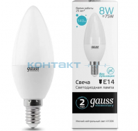 Лампа Gauss LED Elementary Свеча,  8W E14, 4100k