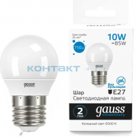 Лампа Gauss LED Elementary Шар, 10W E27, 6500k