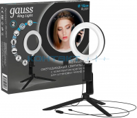 Кольцевая LED лампа, 10W 16см, USB, тренога, пульт, Gauss