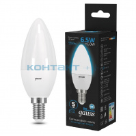 Лампа Gauss LED Свеча 6,5W, Е14, 6500k