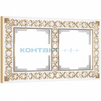 Рамка 2я, Antik белое золото, WL07 W0021523, Werkel