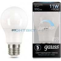 Лампа Gauss LED А60 диммер 11W E27, 4100k