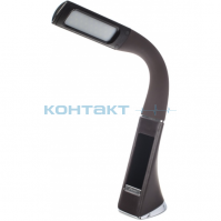 Светильник настольный TLD-542, LED 5W, часы, терм., коричн., Uniel