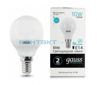 Лампа Gauss LED Elementary Шар, 10W E14, 4100k