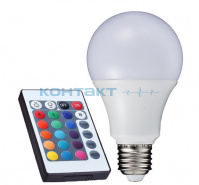 Лампа LED декоративная RGB груша с пультом, Е27 5W
