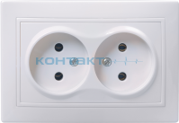 Розетка 2я c/у б/з 10А, Кварта, IEK