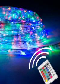 Гирлянда LED наруж. Нить дюралайт 10м мульти, ДУ, USB, Космос