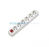 Колодка  удлинителя 6гн с/з + выключатель, MGP231, Makel