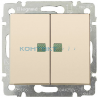 774328 Выкл 2-кл крем с подсв *LEGRAND VALENA*