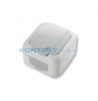 Розетка VIKO 1м с крышкой серая, IP54