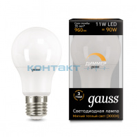 Лампа Gauss LED А60 диммер 11W E27, 3000k