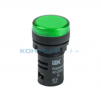 Лампа AD22DS, LED матрица d22мм 12V, зеленый, IEK