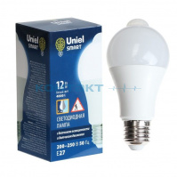 Лампа LED с датчиком движ. и освещености, A60 E27 12W, Uniel
