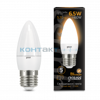 Лампа Gauss LED Свеча 6,5W, Е27, 3000k