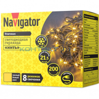 Гирлянда LED наруж. Нить 21м ,теплый, 200ww Navigator