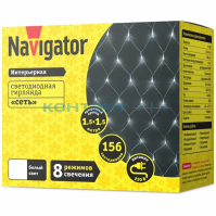 Гирлянда LED Сетка 1,5х1,5, 156LED белый, Navigator