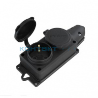 Колодка удлинителя каучук, 2гн c/з, 16A, Universal