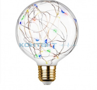 Лампа LED Filament Новогодний шар, Е27 1W, RGB, General