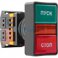 Кнопка PPBB-30N "пуск-стоп" 1з+1р, квадратная