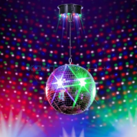 Диско-шар зерк. 20см 18LED 3*АА/4,5v, RGB, B52 Rainbow
