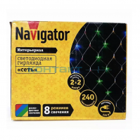 Гирлянда LED Сетка 2,0х2,0, 240LED мульти, Navigator