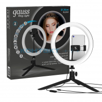 Кольцевая LED лампа, 14W 26см, USB, тренога, пульт, Gauss