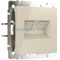 Розетка RJ-11 + Ethernet, слоновая кость, Werkel