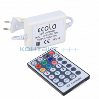 Контроллер 220V, 16*8, 600W RGB с радио пультом, Ecola