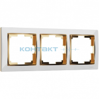 Рамка 3я, Snabb белый/золото, W0031933, Werkel