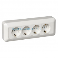 RA16-411M-B Розетка 4м з/к О/У монт. пластина, Blanca