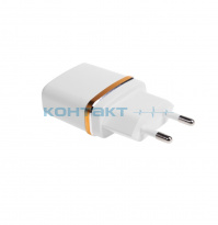 Блок питания USB 220V-5V, 2100mA бел. золото, Rexant