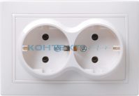 Розетка 2я c/у с/з 16А, Кварта, IEK
