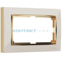 Рамка для 2й розетки, Snabb крем/золото, W0081932, Werkel