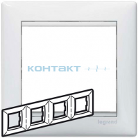 774454 Рамка 4-мест бел горизонт *LEGRAND VALENA*