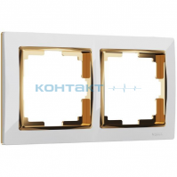 Рамка 2я, Snabb белый/золото, W0021933, Werkel