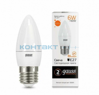 Лампа Gauss LED Elementary Свеча,  6W E27, 3000k