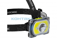 Фонарь КОСМОС налобный КОС507 Li-O, 3W+COB, USB