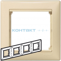 774354 Рамка 4-мест крем горизонт *LEGRAND VALENA*