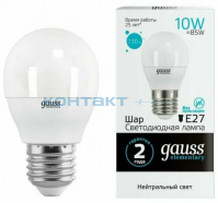 Лампа Gauss LED Elementary Шар, 10W E27, 4100k